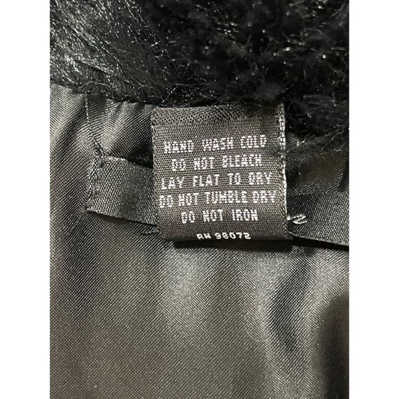Size Small BLACK SHAGGY FAUX-FUR POCKETED OUTERWEAR VEST Coat Jacket Fall Winter - Picture 5 of 5